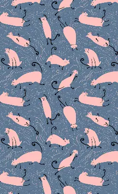 Blackout roller blind for window pink cats pattern