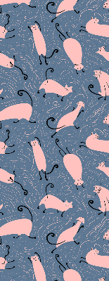 Blackout roller blind for window Pink cats