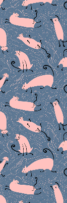 Blackout roller blind for window Pink cats