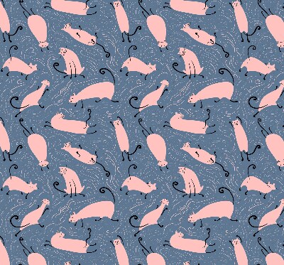 Blackout roller blind for window Pink cats