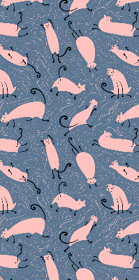 Blackout roller blind for window Pink cats