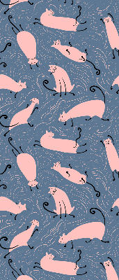 Blackout roller blind for window Pink cats