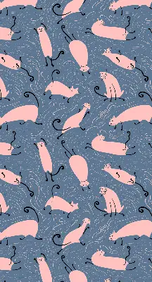 Blackout roller blind for window pink cats pattern