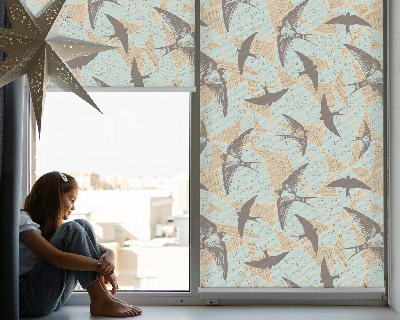 Fabric roller blind for window Swallows