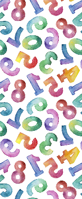 Blackout roller blind with colorful numbers pattern