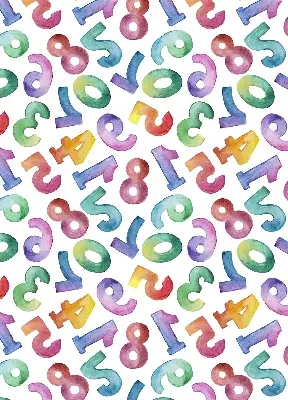 Blackout roller blind with colorful numbers pattern