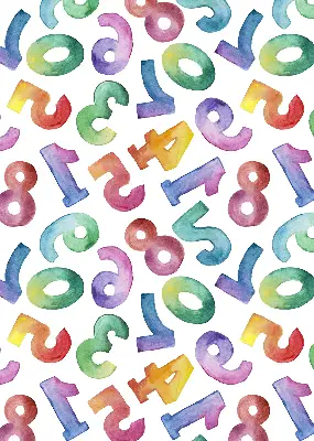 Blackout roller blind with colorful numbers pattern