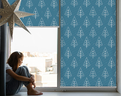 Blackout roller blind for window Trees in the rain