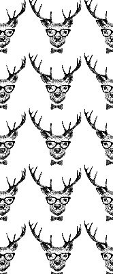 Fabric roller blind for window Reindeer with glasses