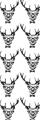 Fabric roller blind for window Reindeer with glasses