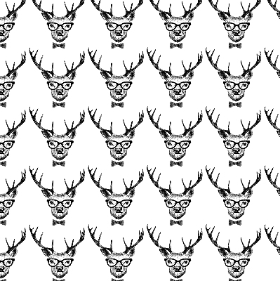 Fabric roller blind for window Reindeer with glasses