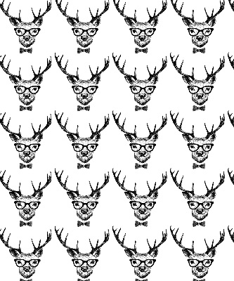 Fabric roller blind for window Reindeer with glasses