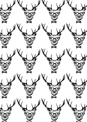 Fabric roller blind for window Reindeer with glasses