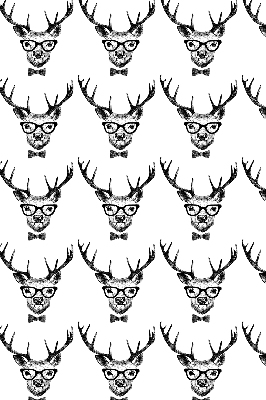 Fabric roller blind for window Reindeer with glasses