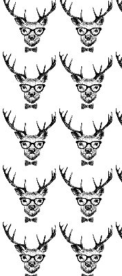Fabric roller blind for window Reindeer with glasses