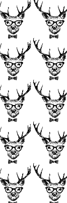 Fabric roller blind for window Reindeer with glasses