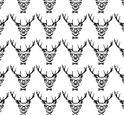 Fabric roller blind for window Reindeer with glasses