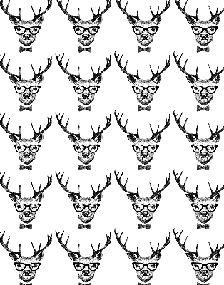 Fabric roller blind for window Reindeer with glasses