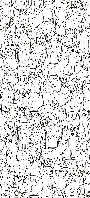 Blackout roller blind Drawn cats