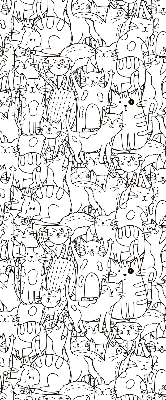 Blackout roller blind Drawn cats