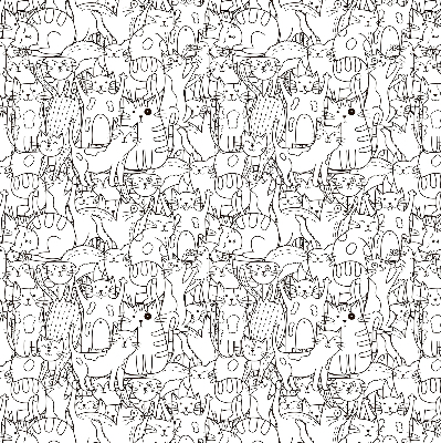 Blackout roller blind Drawn cats