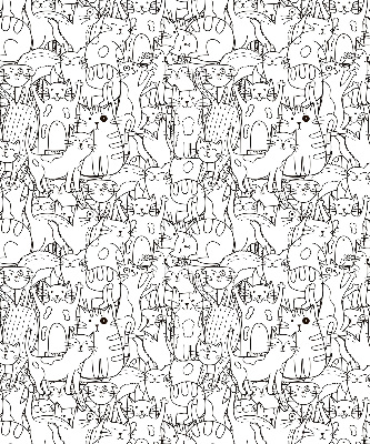 Blackout roller blind Drawn cats