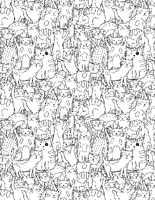 Blackout roller blind Drawn cats