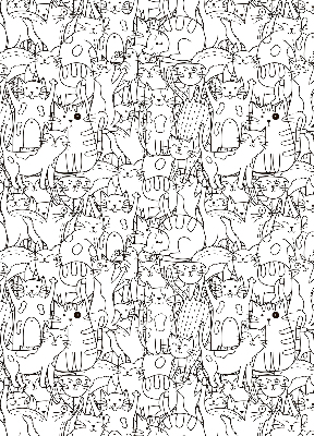 Blackout roller blind Drawn cats
