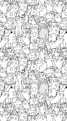 Blackout roller blind Drawn cats