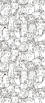 Blackout roller blind Drawn cats