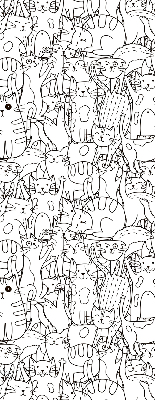 Blackout roller blind Drawn cats