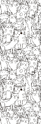 Blackout roller blind Drawn cats