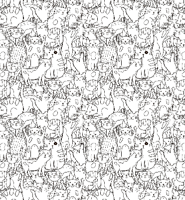 Blackout roller blind Drawn cats