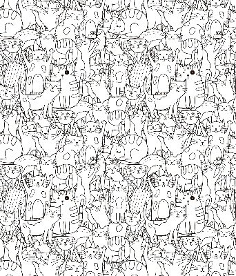 Blackout roller blind Drawn cats