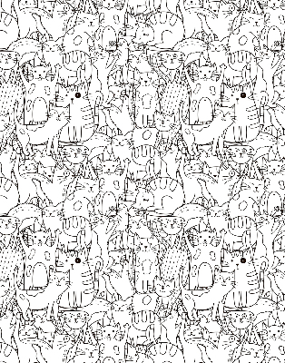 Blackout roller blind Drawn cats