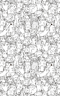 Blackout roller blind Drawn cats