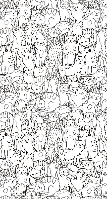 Blackout roller blind Drawn cats