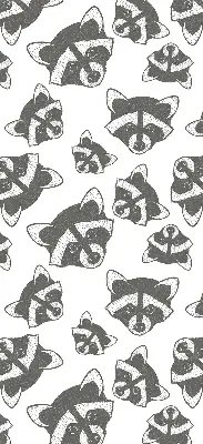 Blackout roller blind with a raccoon print