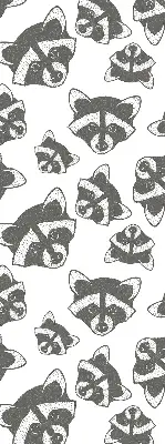 Blackout roller blind with a raccoon print