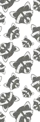 Blackout roller blind with a raccoon print