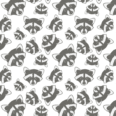 Blackout roller blind for window Drawn raccoons