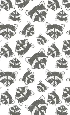Blackout roller blind with a raccoon print