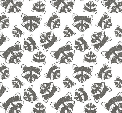 Blackout roller blind for window Drawn raccoons