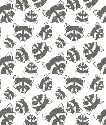 Blackout roller blind for window Drawn raccoons