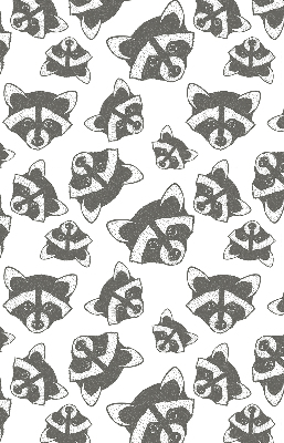 Blackout roller blind for window Drawn raccoons