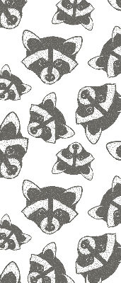 Blackout roller blind for window Drawn raccoons