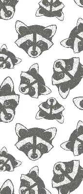 Blackout roller blind with a raccoon print
