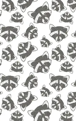 Blackout roller blind with a raccoon print