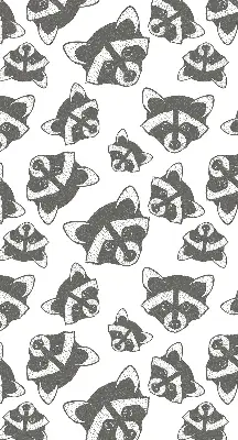 Blackout roller blind with a raccoon print