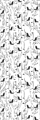 Fabric roller blind for window Drawn birds and trees
